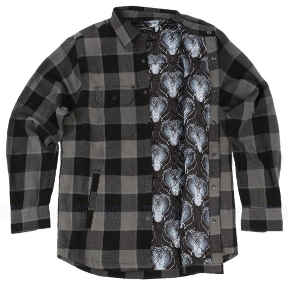 Sullen Art Collective Fang SCM5876 Long Sleeve Button Up Flannel Men`s Shacket - Picture 4 of 8